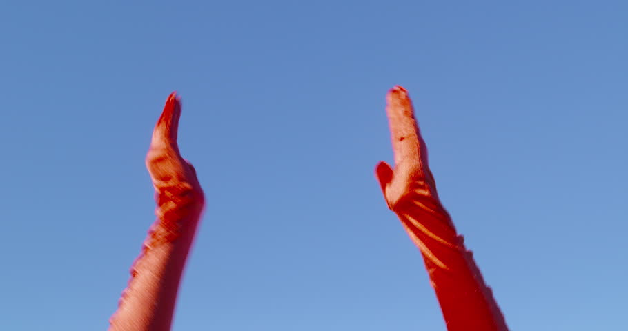 She is clapping her hands - carnival concept or celebration concept - ProRes