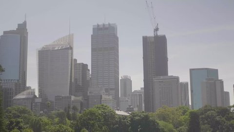 Sydney, NSW / Australia - 12 27 2018: Wide shot of the Sydney city skyline, Australia