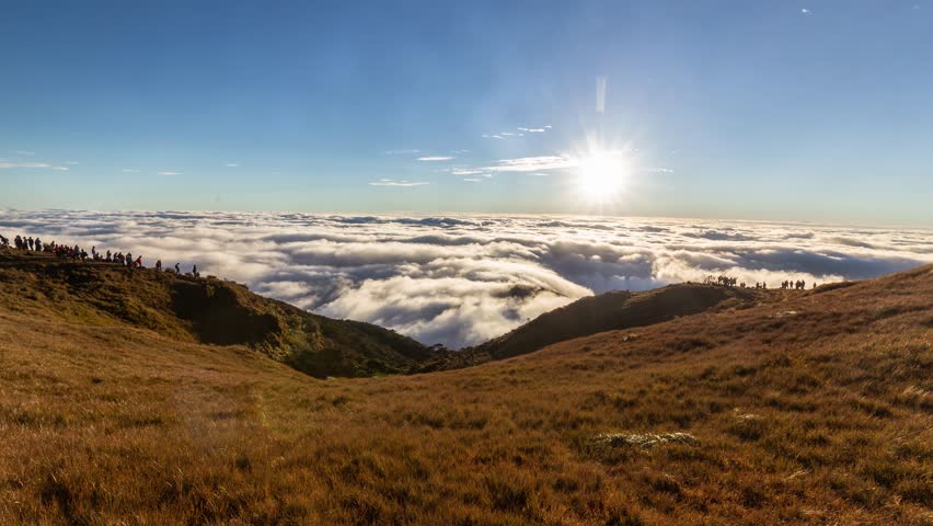 The famous sea of clouds on Mount Pulag, Philippines. It is the third highest mountain in the Philippines.