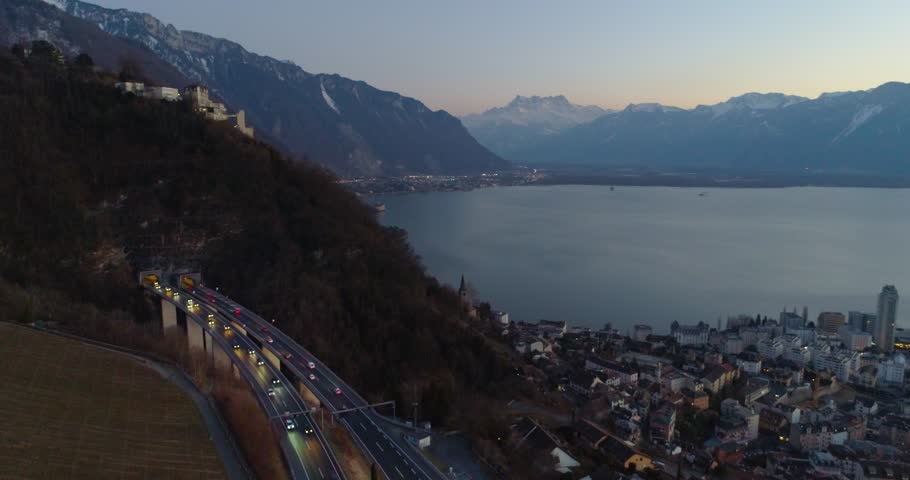 highway bridge in montreux switzerland