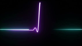 NEON symbol design sign amazing cool 4k colorful abstract background heart beat line 4k neon light heartbeat display screen medical research show sign colorful abstract background 4k neon symbol sign