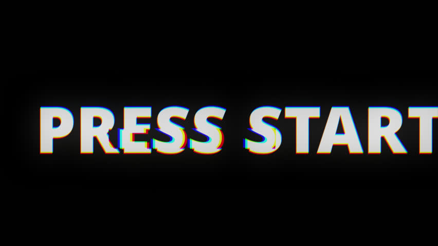 A retro VHS Screen featuring Press Start text with glitch effect. New quality universal vintage motion dynamic animated background. | Shutterstock HD Video #1024732364