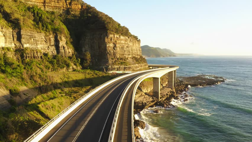 Sea cliff bridge along the coast of New South Wales, Australia.