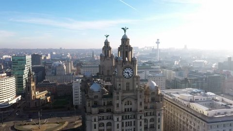 4K Aerial footage of Liverpool. Amazing fly around of the city