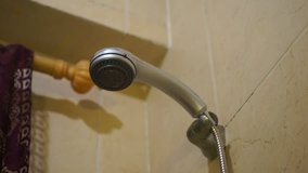 Short video of water running from a shower head