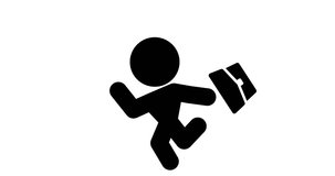 Animation of worker icon running.