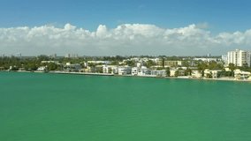 Aerials waterftont apartments Miami buildings 4k