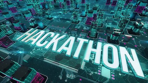 Hackathon with digital technology concept