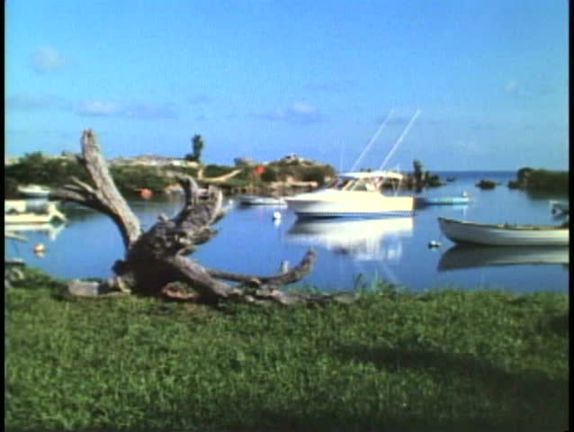 ST. GEORGE, BERMUDA, 1994, Cove with bobbing boats on anchor