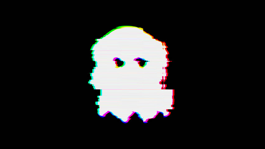 From the Glitch effect arises ghost symbol. Then the TV turns off. Alpha channel Premultiplied - Matted with color black