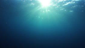 Underwater ocean and sunburst video 