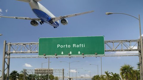 Airplane Landing Porto Rafti