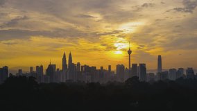 4K Timelapse of Kuala Lumpur city during sunrise.