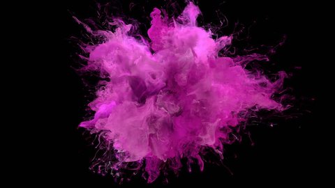 Magenta Pink Color Burst - colorful smoke explosion fluid particles alpha matte