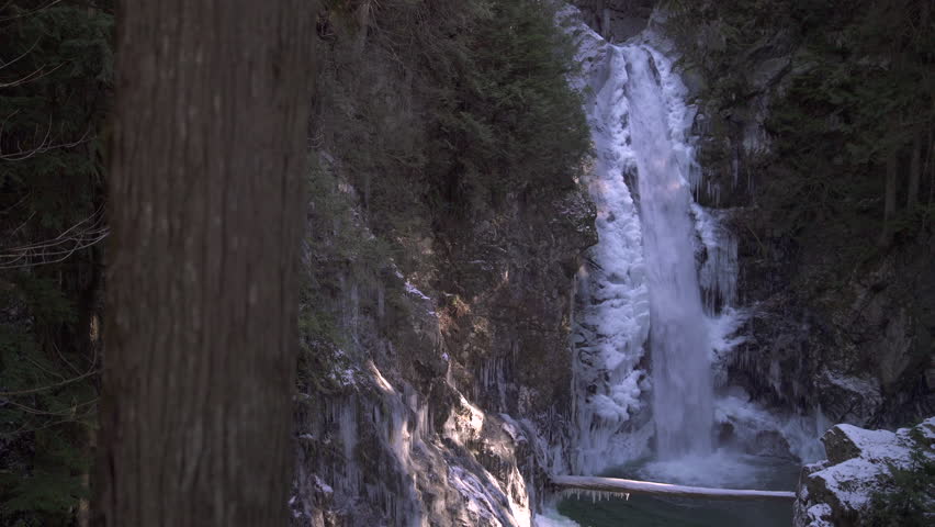 Cascade Falls Winter, Mission, BC 4K UHD. Cascade Falls winter ice. Located near Mission in the Fraser Valley. 4K. UHD.
