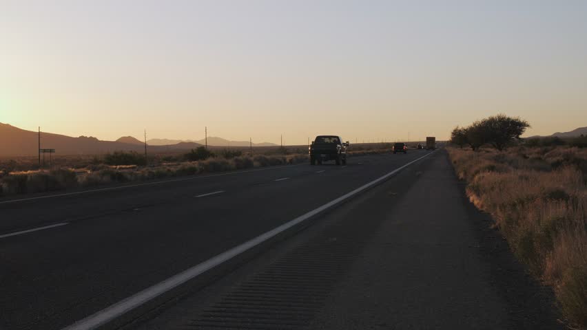 Sunset over North 93 Highway near Kingman, Arizona, United States of America, North America