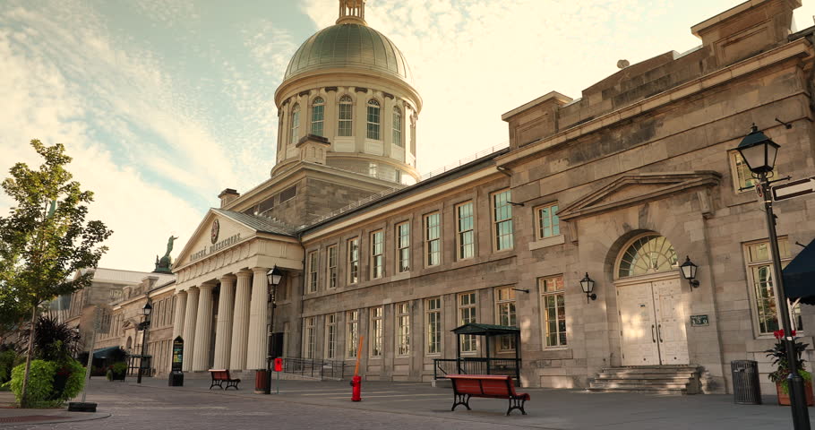 The Marche Bonsecours, a historic building which houses shops and restaurants in Old Montreal Quebec, Canada