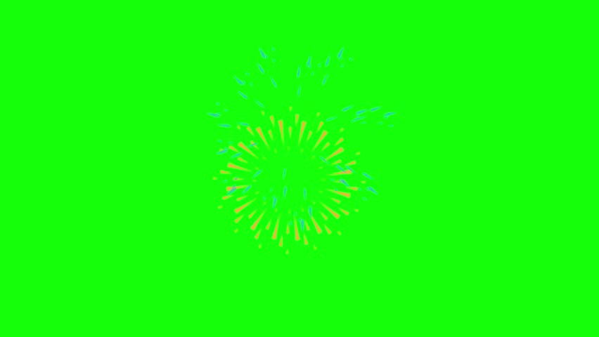 Fireworks effects in chroma key,  cartoon fireworks effects cromakey background | Shutterstock HD Video #1024899713