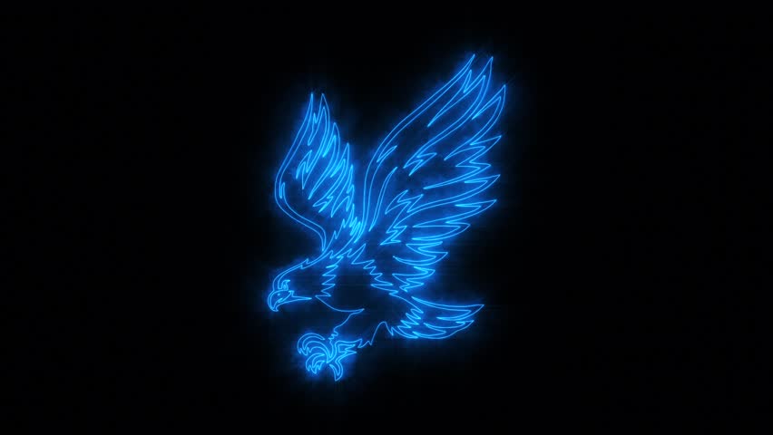 blue burning eagle animated logo reveal Stock Footage Video (100% ...