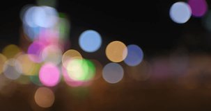 Defocused, blurred bokeh and abstract blurred light element for cover decoration or background. Royalty high-quality free stock video footage of traffic light, glowing backdrop overlay for design