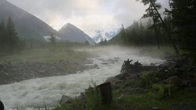 This video of the rushing Little River in spring shows the fog or mist over the river