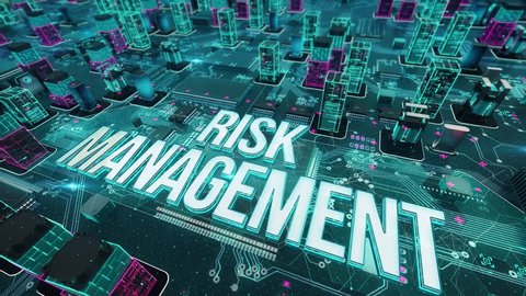 Risk Management with digital technology concept