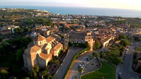 Tarragona. Aerial view in Altafulla. Catalonia.Spain.Drone Video