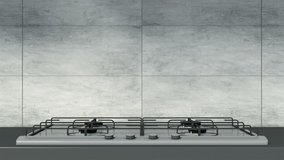 Animation of Modern Kitchen 3D Interior. 4K Video Clip