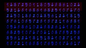 collection of numbers made using light painting made into a counting sequence
