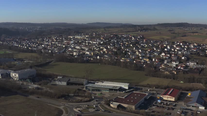 Aerial of cross roads in Wilferdingen-Singen