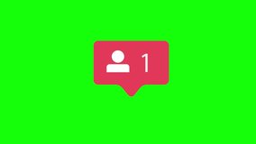 Follower Icon On Green Chroma Key Background. Followers Counting for Social Media 1-100. 4K video.