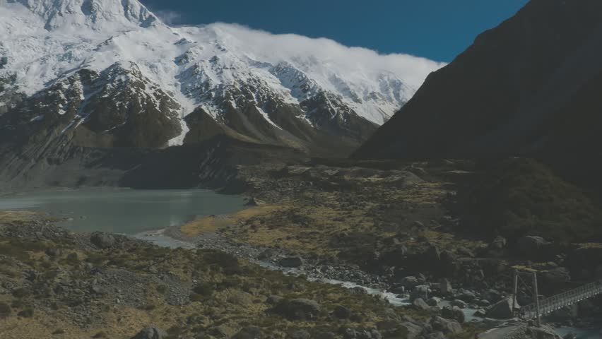 Mouintains in Hooker Valley Track in Aoraki National Park, New Zealand, South Island