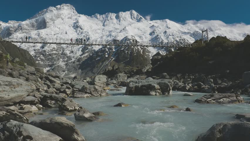 Mouintains in Hooker Valley Track in Aoraki National Park, New Zealand, South Island