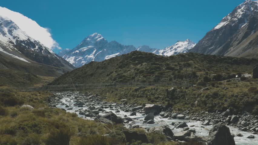 Mouintains in Hooker Valley Track in Aoraki National Park, New Zealand, South Island