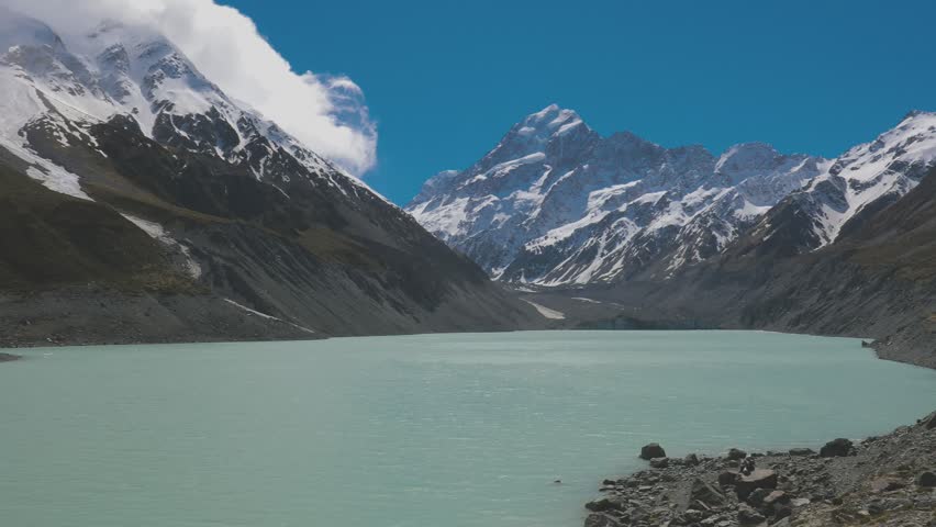 Mouintains in Hooker Valley Track in Aoraki National Park, New Zealand, South Island