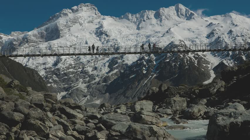 Mouintains in Hooker Valley Track in Aoraki National Park, New Zealand, South Island