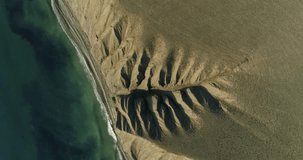 Aerial footage soil erosion like a tree