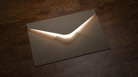 Letter. Mysterious letter with magic light. 53.