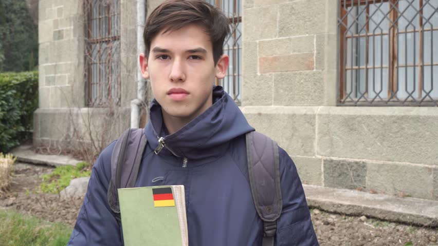 University in Germany. Portrait of young student
