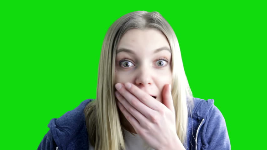 Shocked and Surprised Girl On Stock Footage Video (100% Royalty-free