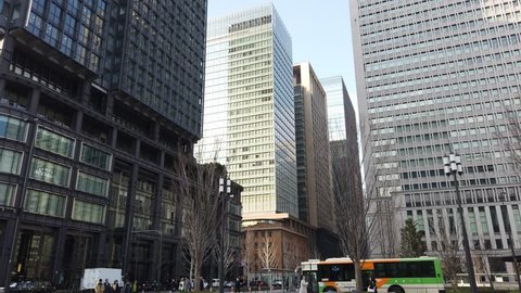 TOKYO JAPAN. 2019 Mar 1st. Walking in Otemachi, Largest Business district in Tokyo