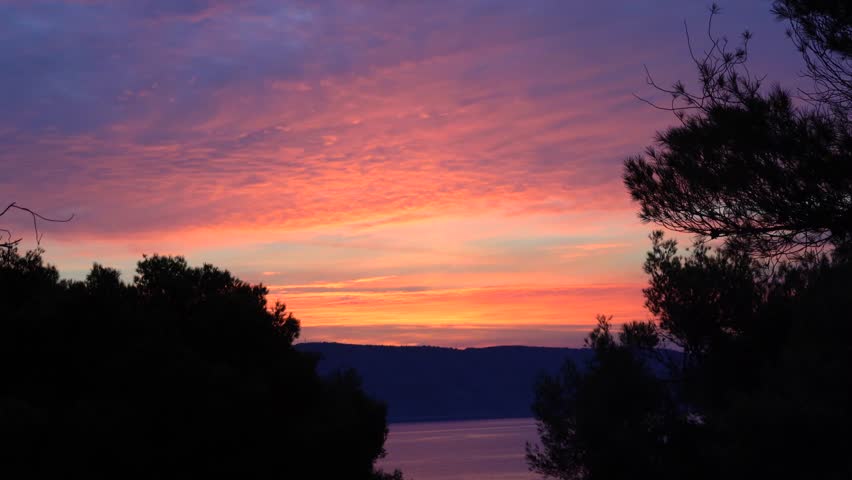 Beautiful sunrise at Croatia Island