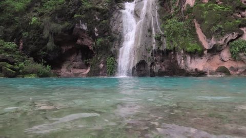 Ain Kor waterfalls in Salalah
