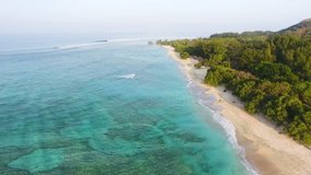 4K Aerial Drone footage of Beautiful tropical Island and beach - Stock Video