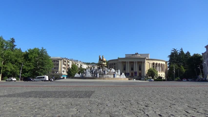 kutaisi, Georgia - 06 22 2018: colchis fountain kutaisi
