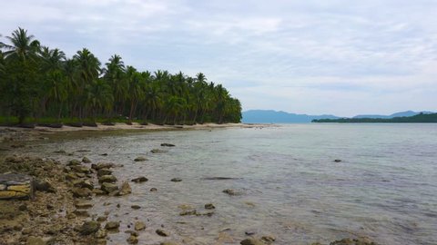 Tropical Beach at Low Tide in Palawan Island, Philippines