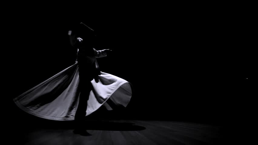 the image of a whirling Dervish in the darkness Royalty-Free Stock Footage #1025132498