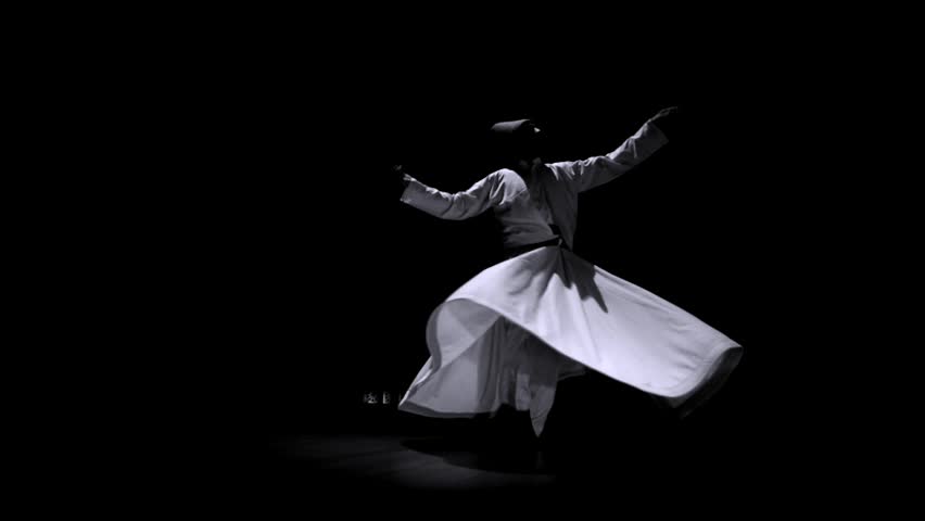 the image of a whirling Dervish in the darkness Royalty-Free Stock Footage #1025132501