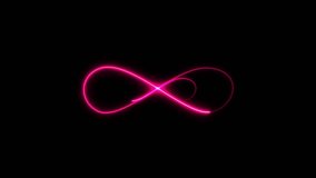 Abstract background with neon illumination, infinity sign.