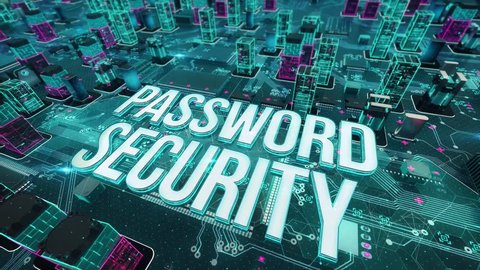 Password Security with digital technology concept
